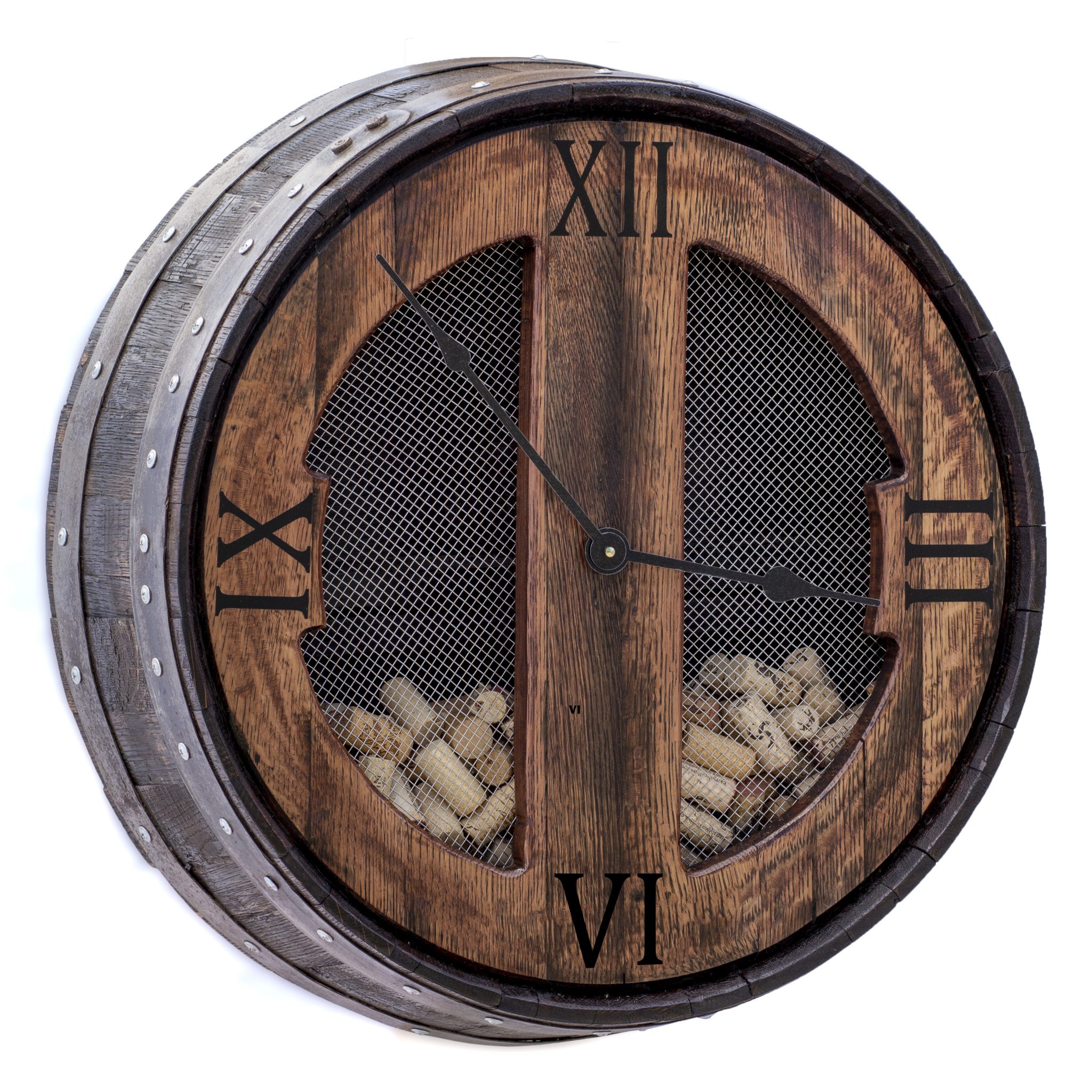 Barrel End Cork Holder Wall Clock with Staves O'Floinn Decor